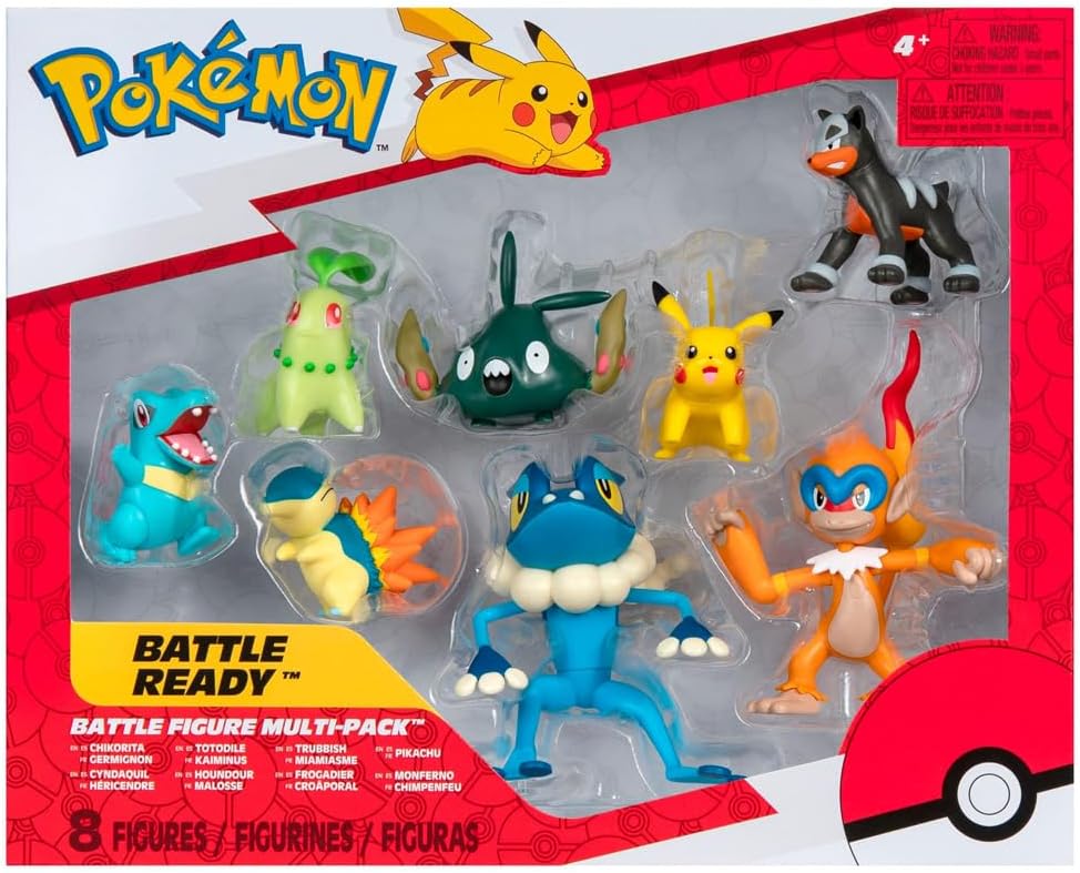 Monferno, Frogadier y más | Jazwares Pack 8 Figuras de Batalla Pokémon