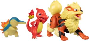Arcanine (Deluxe Action), Charmeleon y Cyndaquil | Jazwares Pack 3 Figuras de Batalla Pokémon