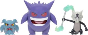 Gengar (Deluxe Action), Marowak Alola, Misdreavus  | Jazwares Pack 3 Figuras de Batalla Pokémon