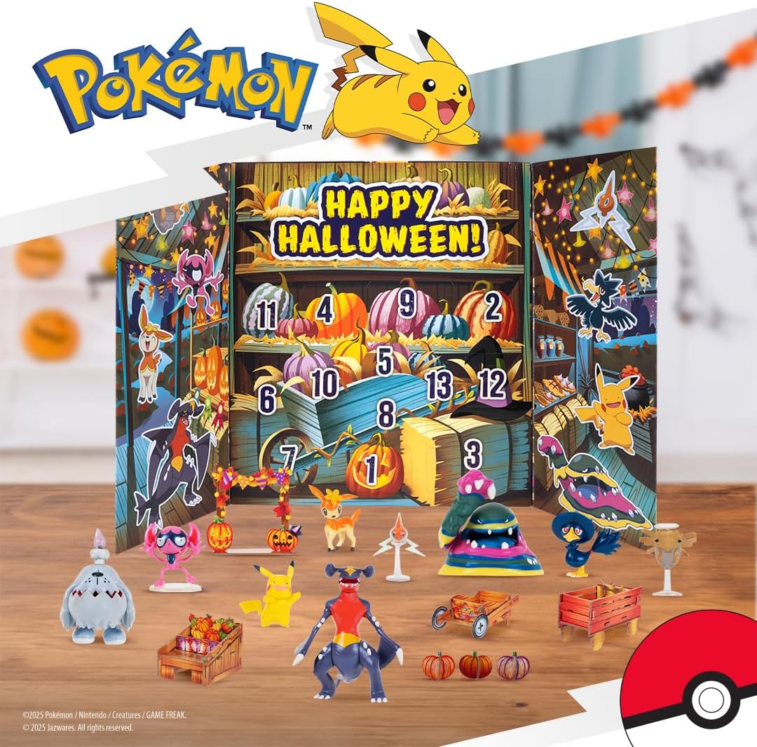 Calendario Halloween | Garchomp y 8 figuras Pokémon (ver. 2025) - Jazwares