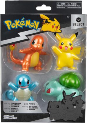 Bulbasaur, Charmander, Squirtle y Pikachu | Jazwares Select Pokémon