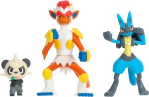 Infernape (Deluxe Action), Lucario y Pancham  | Jazwares Pack 3 Figuras de Batalla Pokémon