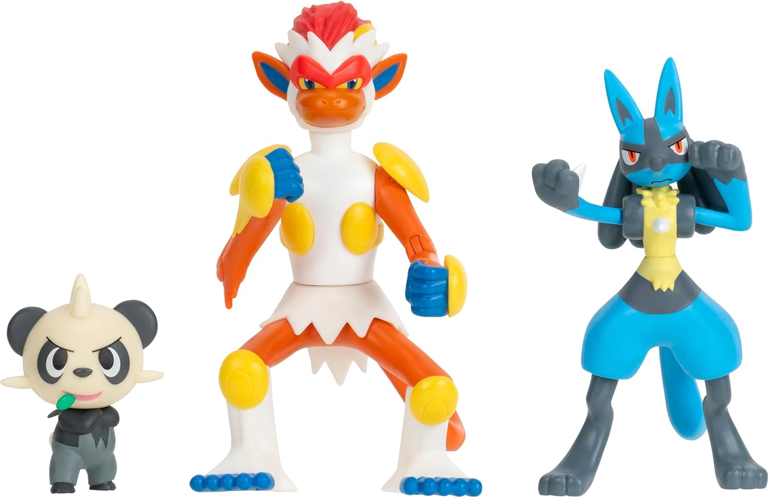 Infernape (Deluxe Action), Lucario y Pancham | Jazwares Pack 3 Figuras de Batalla Pokémon