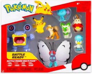 Butterfree, Loudred y más | Jazwares Pack 8 Figuras de Batalla Pokémon