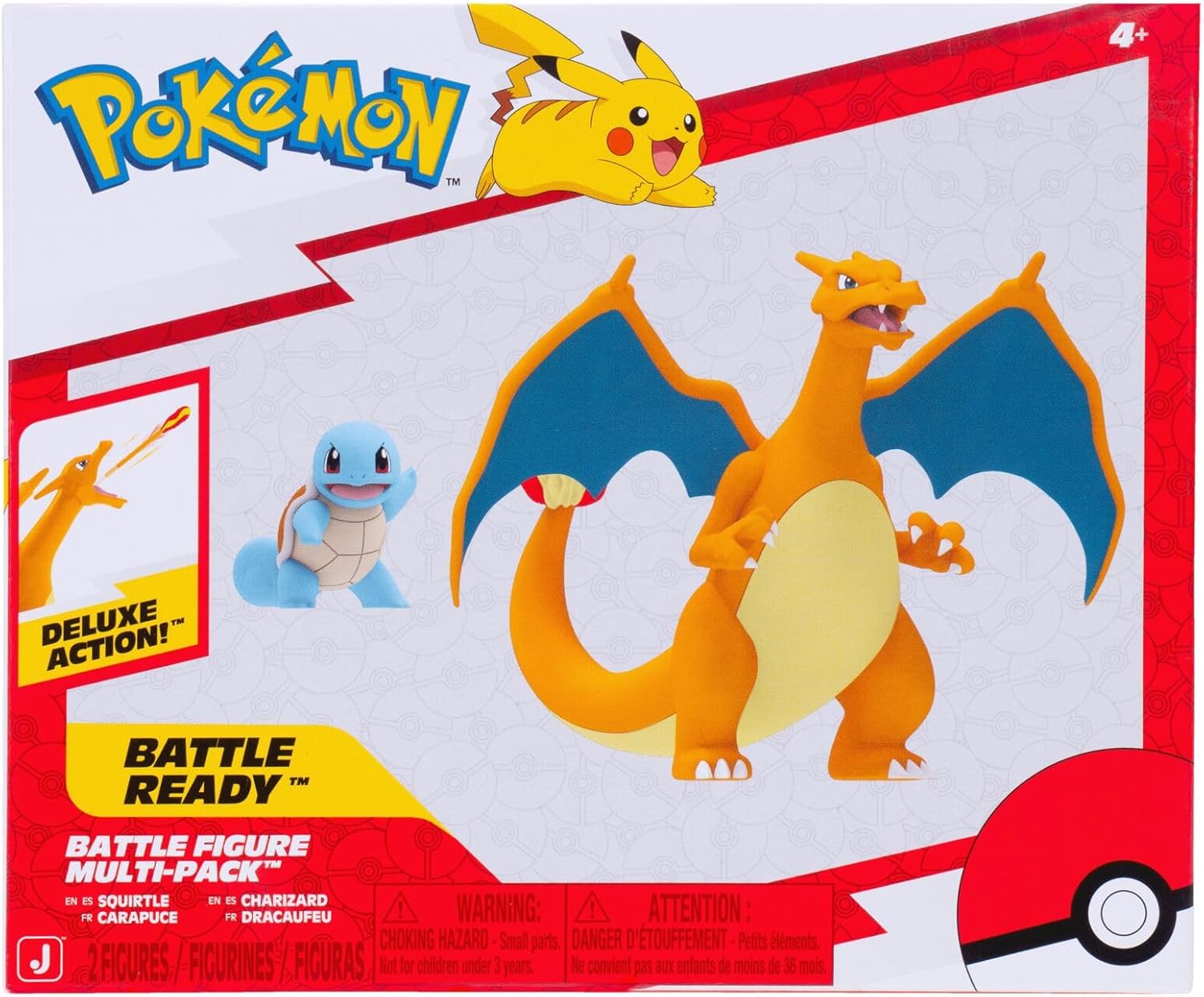 Charizard (Deluxe Action) y Squirtle | Jazwares Pack 2 Figuras de Batalla Pokémon