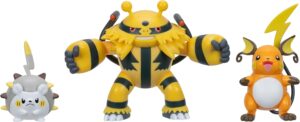 Electivire (Deluxe Action), Raichu y Togedemaru  | Jazwares Pack 3 Figuras de Batalla Pokémon