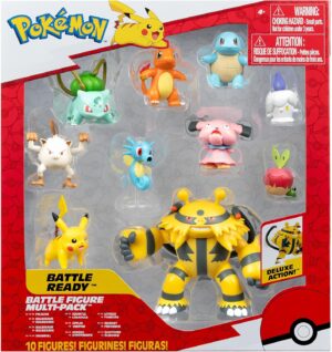 Electivire (Deluxe Action) y más | Jazwares Pack 10 Figuras de Batalla Pokémon