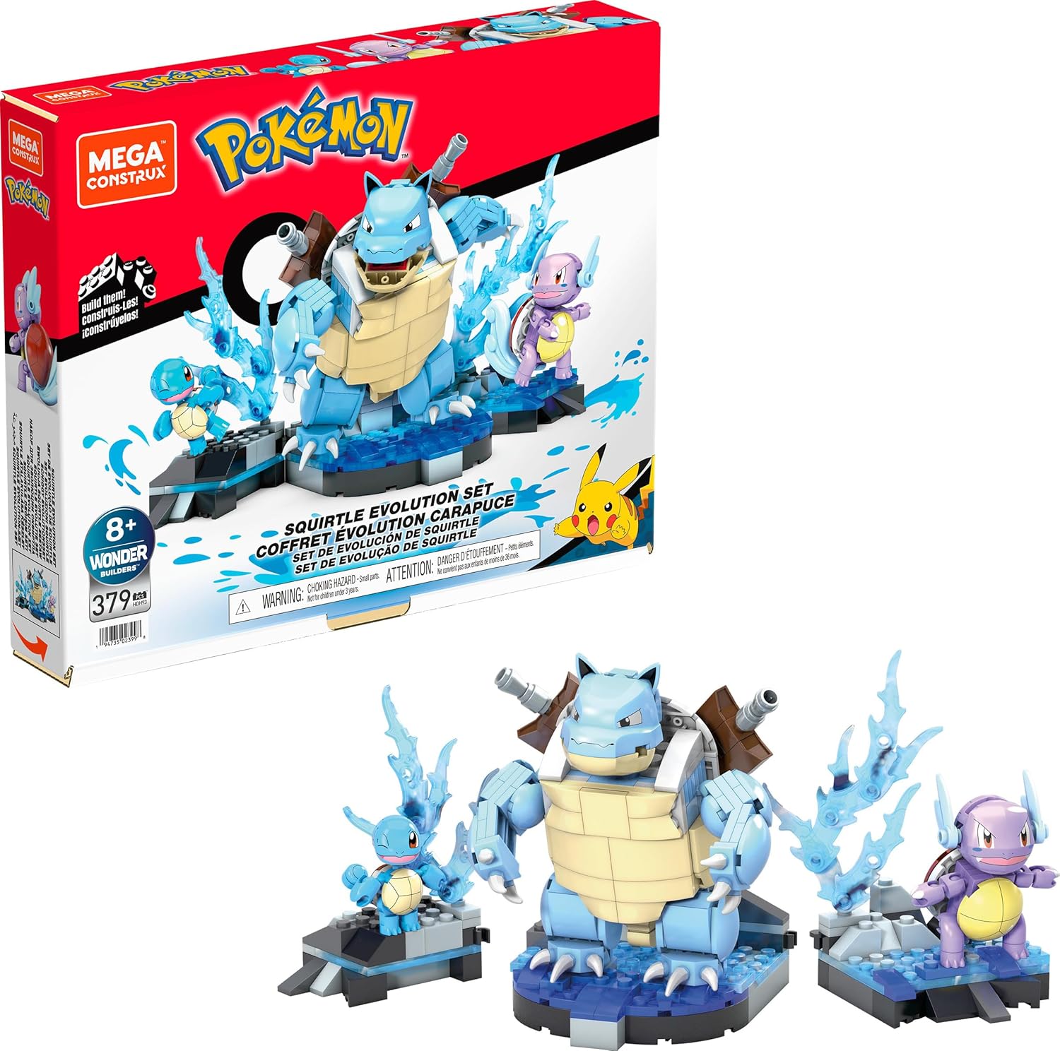 Squirtle Evolution Set (379 piezas) - Mega Construx