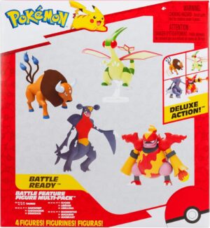 Tauros, Magmortar, Flygon y Garchomp | Jazwares Pack 4 Figuras de Batalla Deluxe Action Pokémon