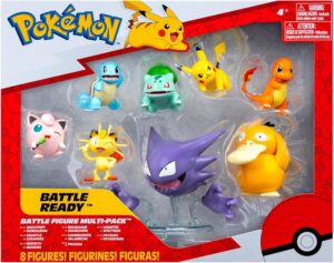 Haunter, Psyduck y más | Jazwares Pack 8 Figuras de Batalla Pokémon