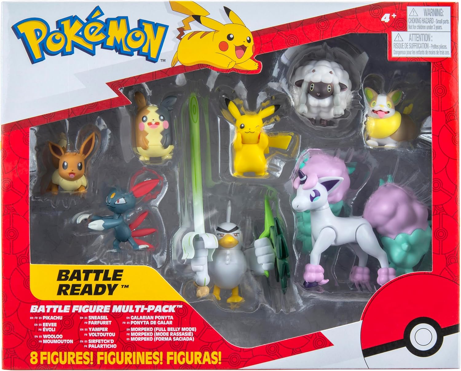 Ponyta Galar, Sirfetch'd y más | Jazwares Pack 8 Figuras de Batalla Pokémon