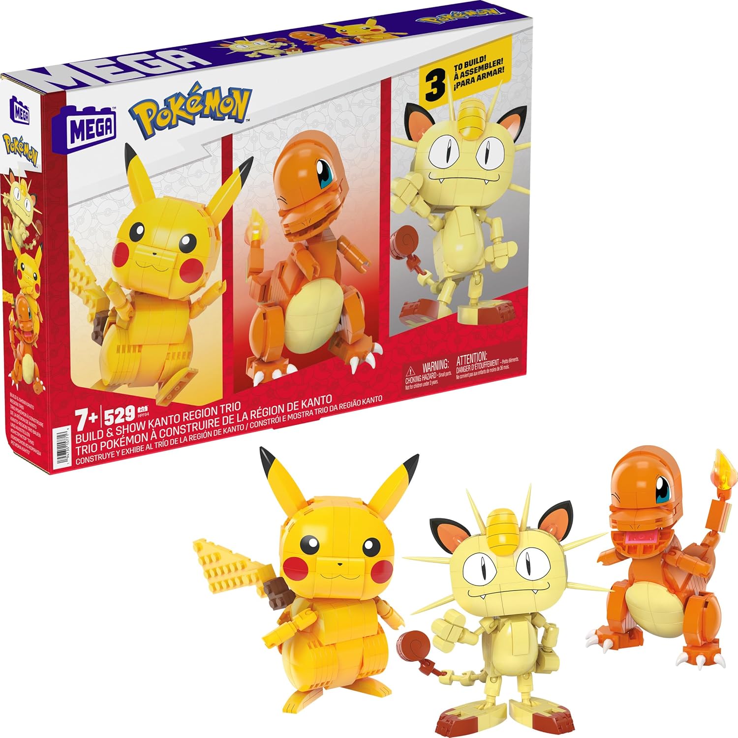 Kanto Region Trio (529 piezas) | Mega Construx Build & Show