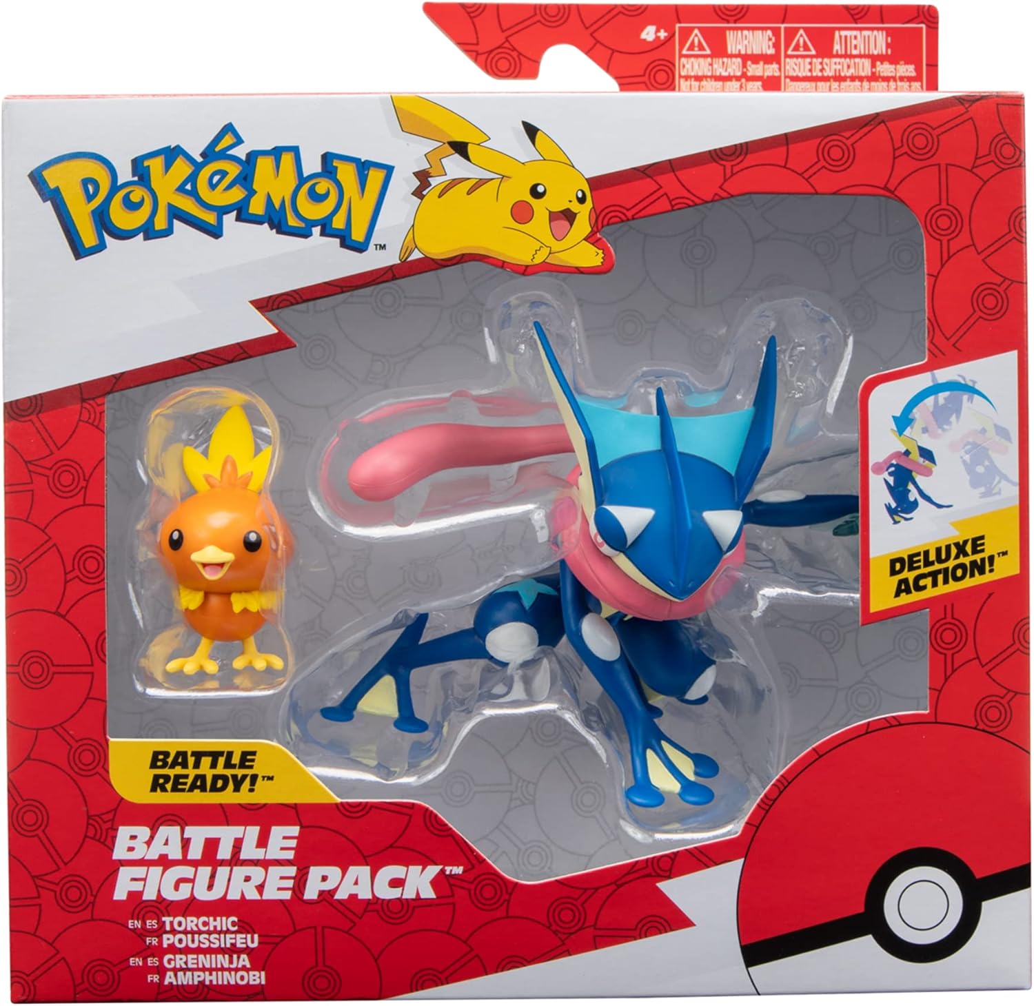 Greninja (Deluxe Action) y Torchic | Jazwares Pack 2 Figuras de Batalla Pokémon