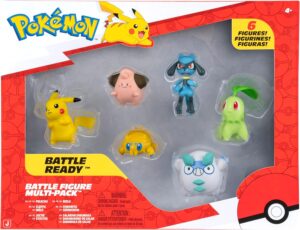 Joltik, Darumaka Galar, Chikorita, Riolu, Cleffa y Pikachu | Jazwares Pack 6 Figuras de Batalla Pokémon
