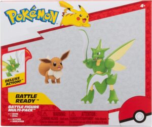Scyther (Deluxe Action) y Eevee | Jazwares Pack 2 Figuras de Batalla Pokémon