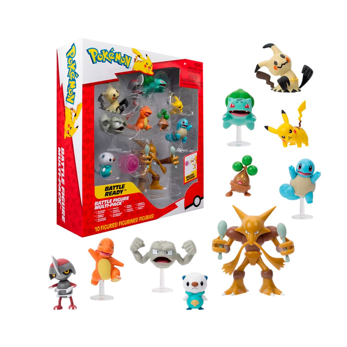 Alakazam (Deluxe Action) y más | Jazwares Pack 10 Figuras de Batalla Pokémon