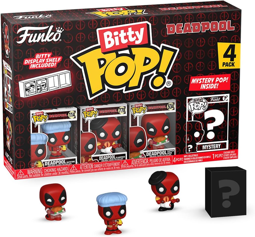 Funko Deadpool Bathtime, Flamenco, Supper Hero & Figura Mistery | Bitty Pop! Marvel: Deadpool