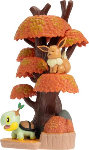 Diorama Eevee y Turtwig | Jazwares Select Pokémon