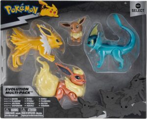 Eevee, Jolteon, Vaporeon y Flareon | Jazwares Select Evoluciones Pokémon