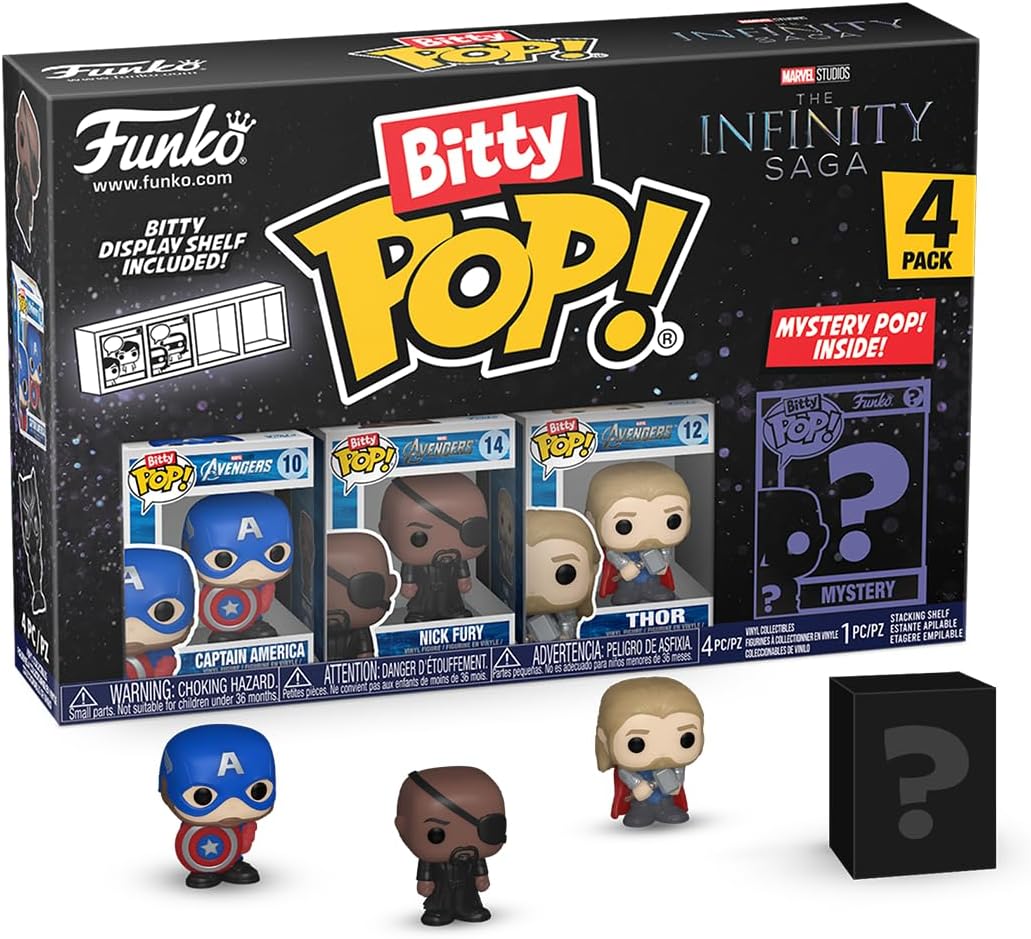 Funko Captain America, Nick Fury, Thor & Figura Mistery | Bitty Pop! Marvel: The Infinity Saga