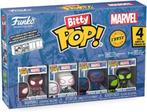 Funko Miles Morales, Ghost-Spider, Spider-Man 2099 & Figura Chase | Bitty Pop! Marvel