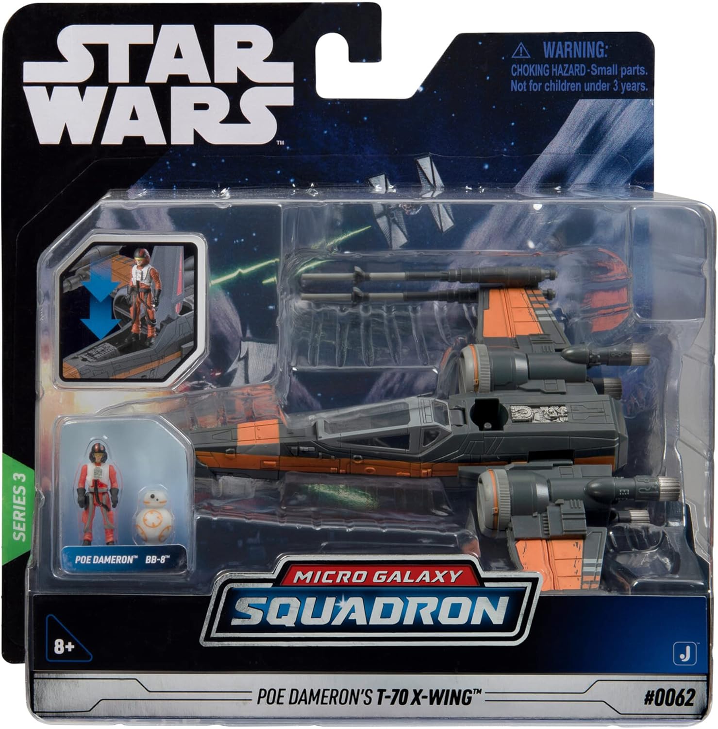 Poe Dameron's T-70 X-Wing | Star Wars Micro Galaxy Squadron Series 3