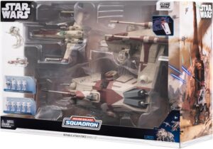 Republic Attack Force: AT-TE, LAAT, Z-95 Headjunter, AT-RT, Barc Speeder & 9 microfiguras | Star Wars Micro Galaxy Squadron