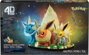 Vaporeon, Flareon & Jolteon 3D Model Kit (612 piezas) - 4D Build
