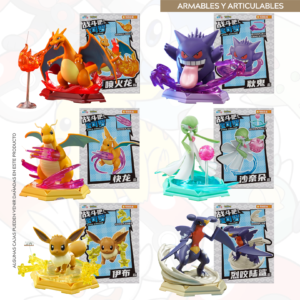 Pokemon Charizard, Gengar, Dragonite, Gardevoir, Eevee y Garchomp - Keeppley