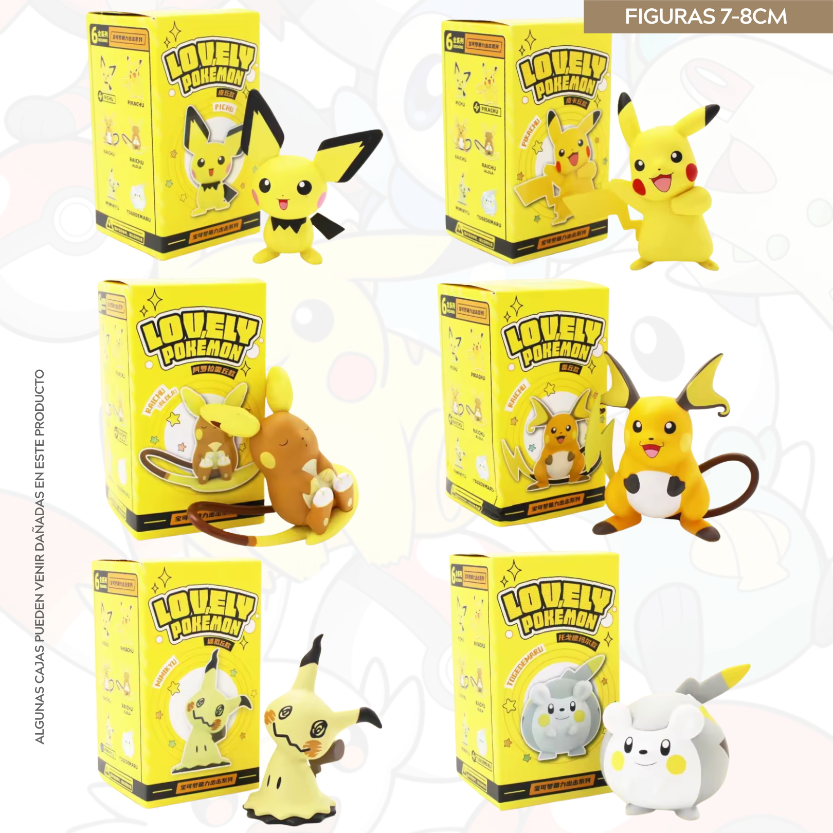 Lovely Pokemon | Pichu, Pikachu, Raichu Alola, Raichu, Mimikyu y Togedemaru - Langbowang