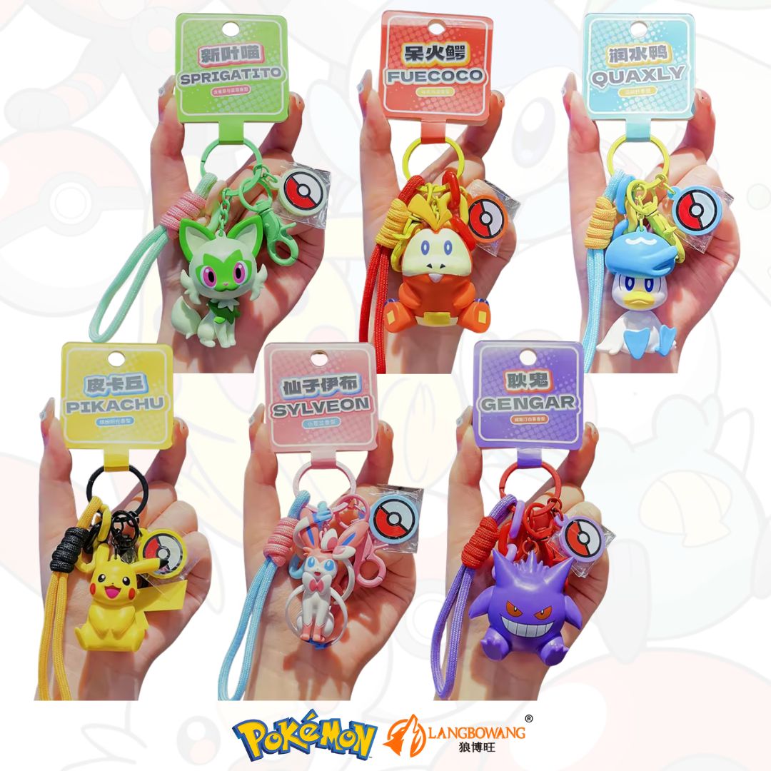 Llavero Pokemon | Sylveon, Fuecoco, Sprigatito, Pikachu y Gengar - Langbowang