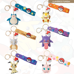 Llaveros Pokemon | Snorlax, Meowth, Cubone, Gengar, Mimikyu y Jigglypuff - Funism