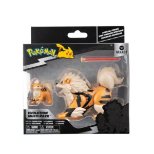 Arcanine y Growlithe | Jazwares Select Evoluciones Pokémon