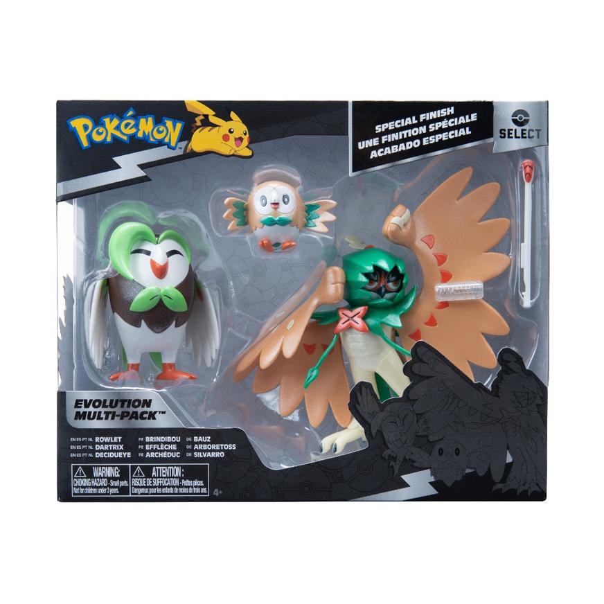 Decidueye, Dartrix y Rowlett | Jazwares Select Evoluciones Pokémon