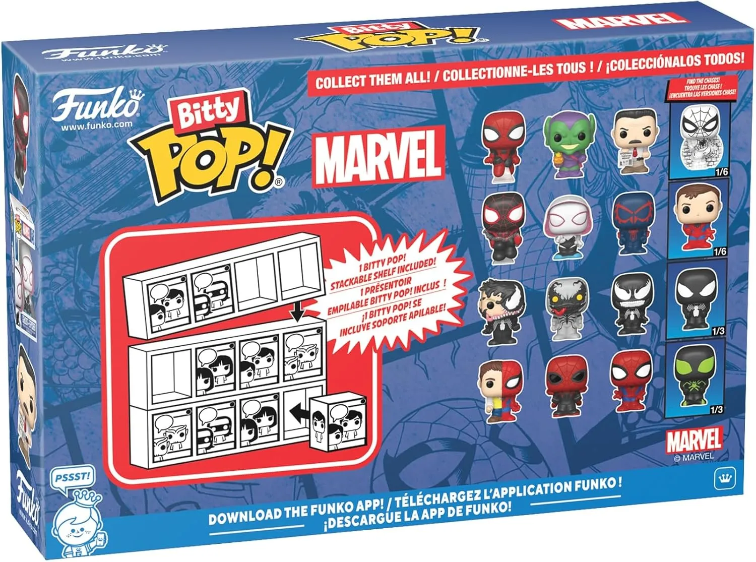 Funko Miles Morales, Ghost-Spider, Spider-Man 2099 & Figura Chase | Bitty Pop! Marvel - Image 2