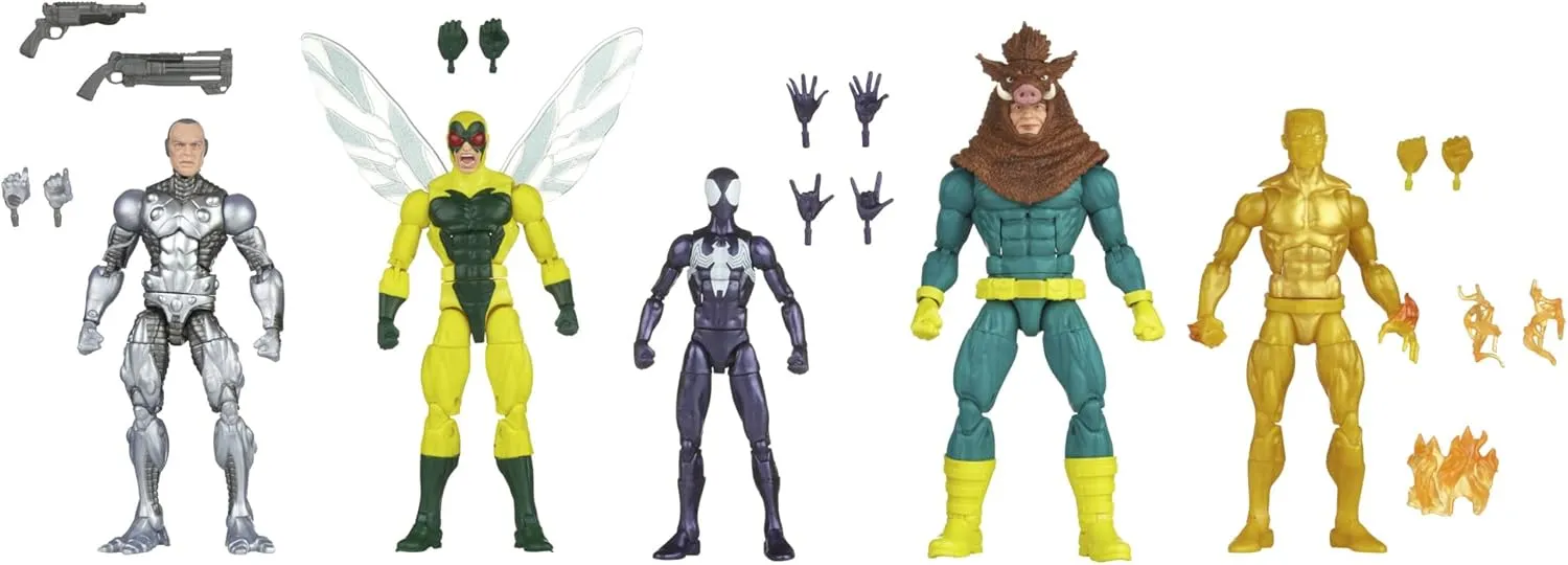 Spider-Man, Silvermane, Molten Man, Human Fly & Razorback | Marvel Legends Spider-Man - Image 4