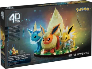 Vaporeon, Flareon & Jolteon 3D Model Kit (612 piezas) - 4D Build Pokémon