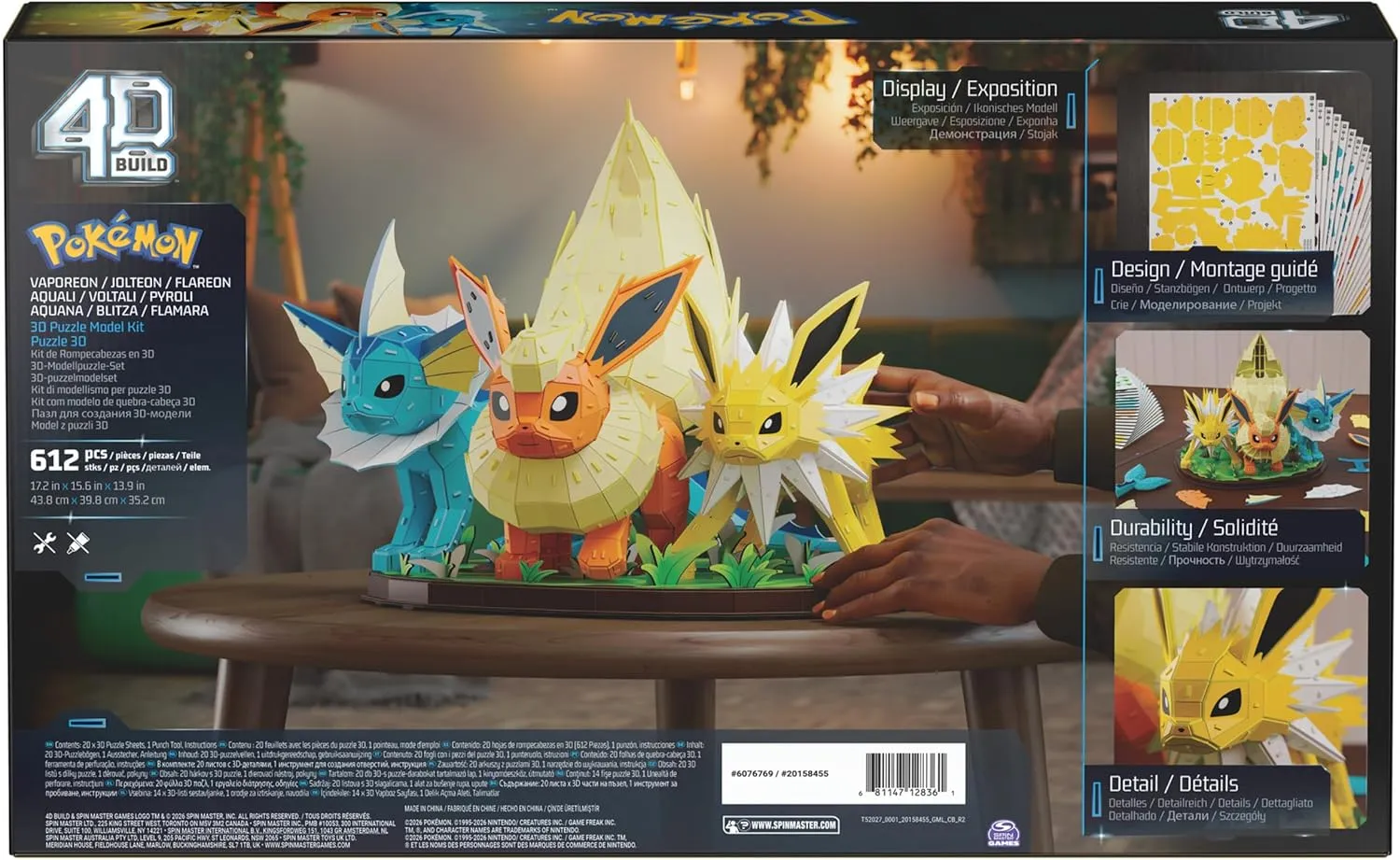 Vaporeon, Flareon & Jolteon 3D Model Kit (612 piezas) - 4D Build - Image 5