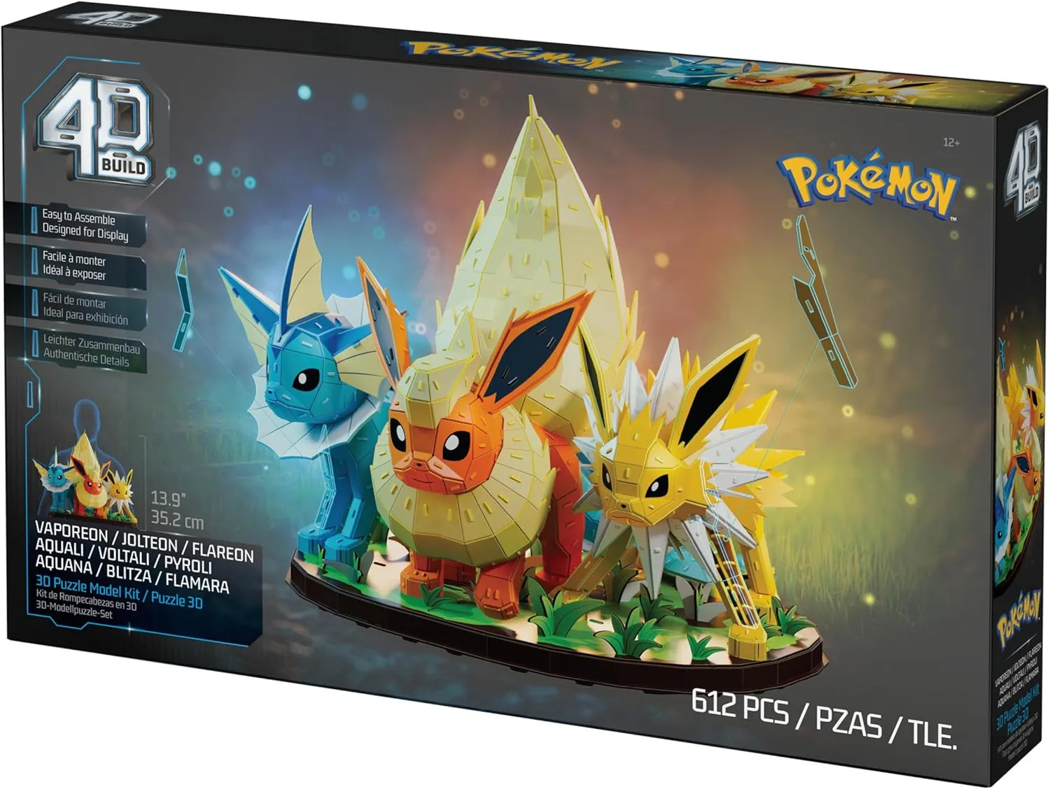Vaporeon, Flareon & Jolteon 3D Model Kit (612 piezas) - 4D Build - Image 6