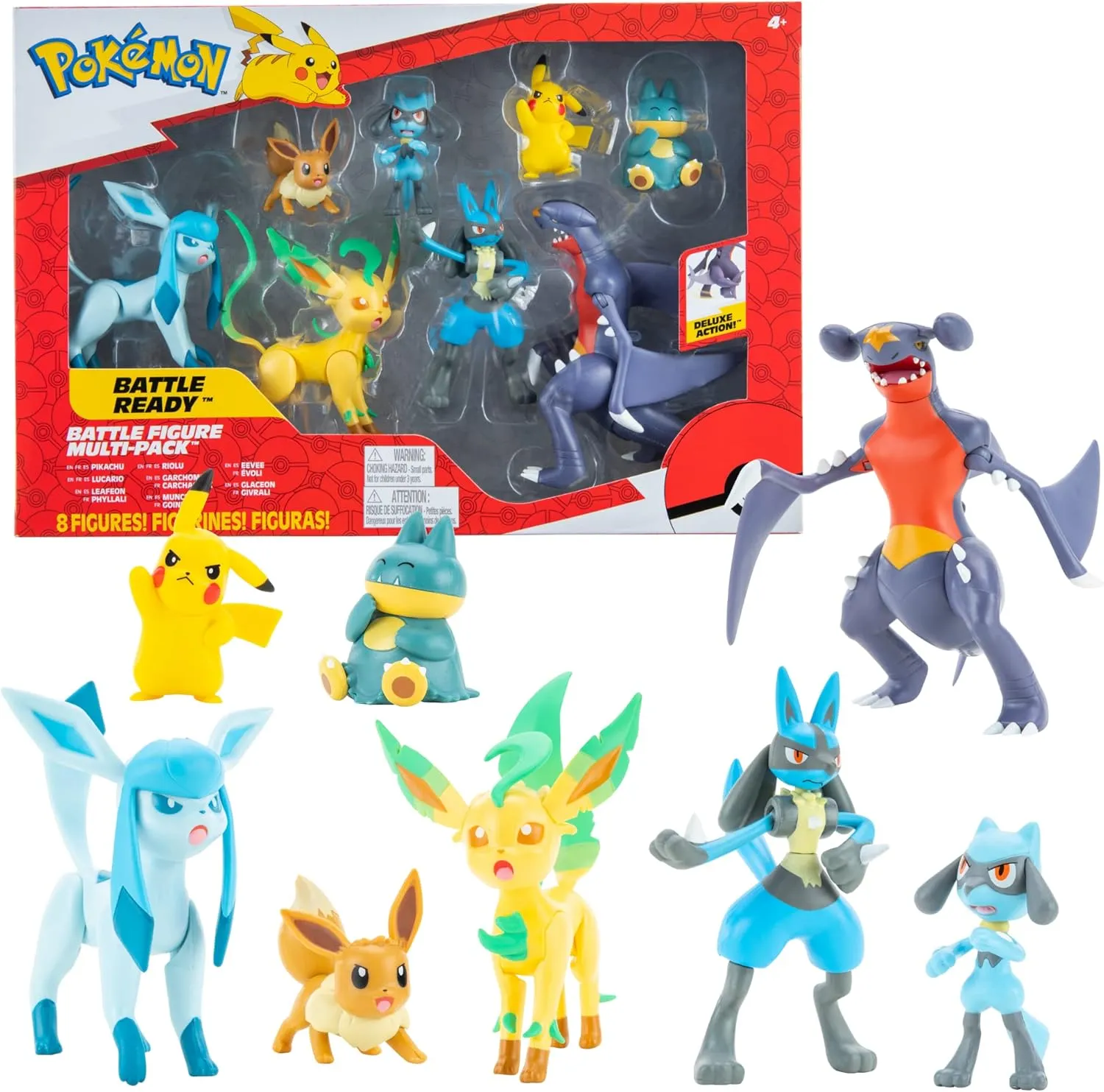 Garchomp (Deluxe Action), Lucario, Glaceon, Leafeon y más | Jazwares Pack 8 Figuras de Batalla Pokémon - Image 7