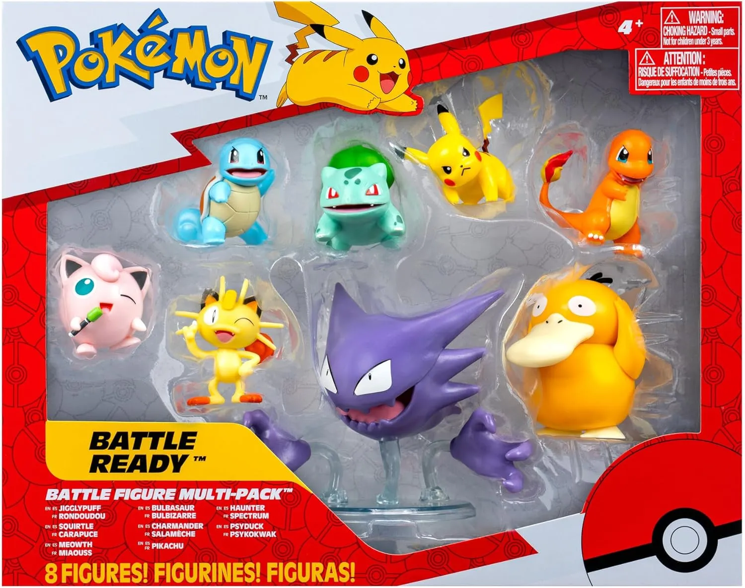Haunter, Psyduck y más | Jazwares Pack 8 Figuras de Batalla Pokémon - Image 3