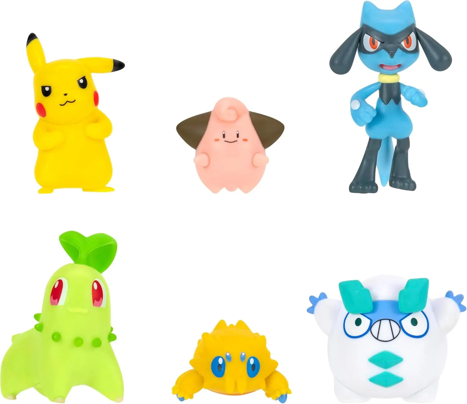 Joltik, Darumaka Galar, Chikorita, Riolu, Cleffa y Pikachu | Jazwares Pack 6 Figuras de Batalla Pokémon - Image 2