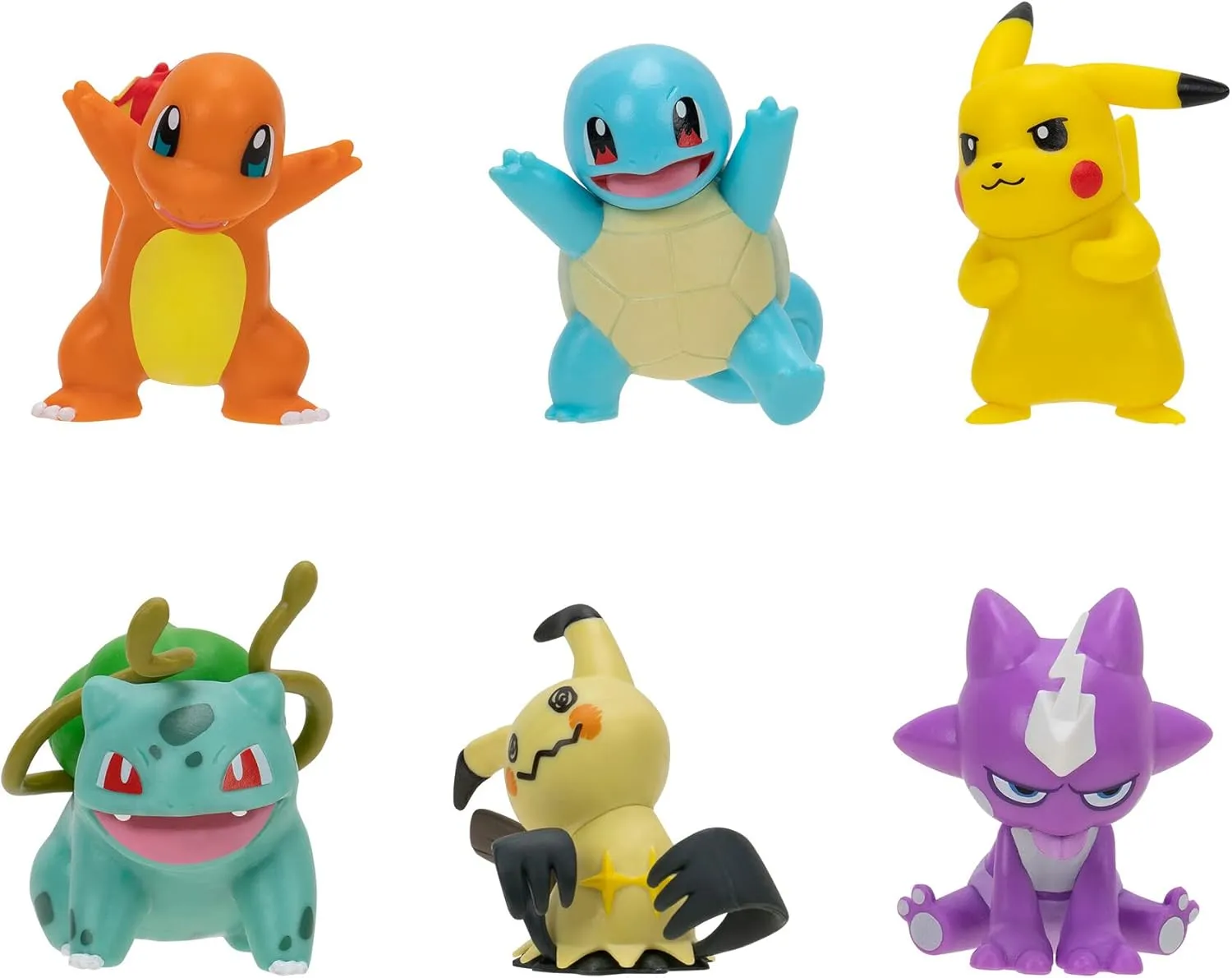 Toxel, Mimikyu, Bulbasaur, Charmander, Squirtle y Pikachu | Jazwares Pack 6 Figuras de Batalla Pokémon - Image 2
