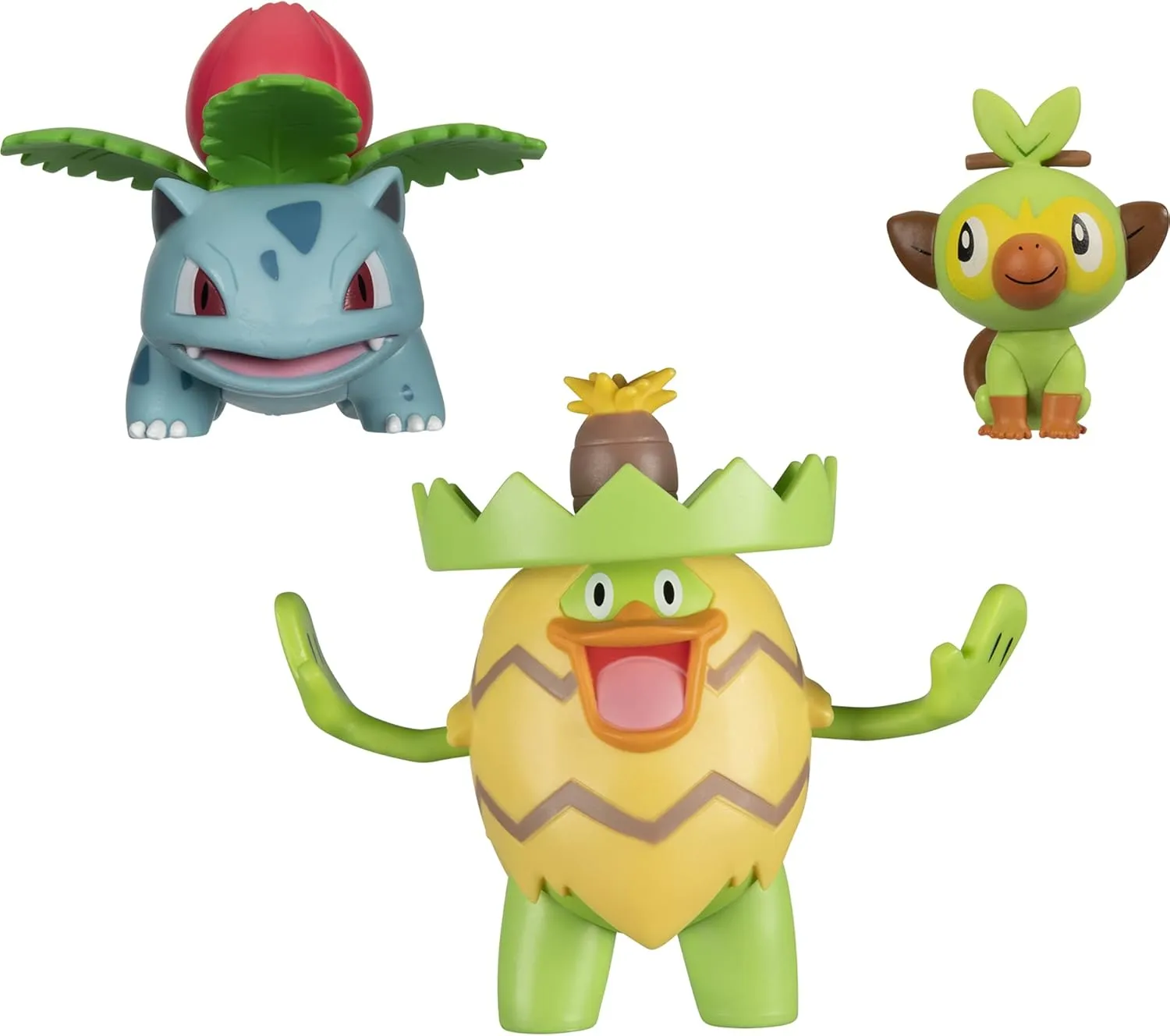 Ludicolo (Deluxe Action), Ivysaur y Grookey | Jazwares Pack 3 Figuras de Batalla Pokémon - Image 2