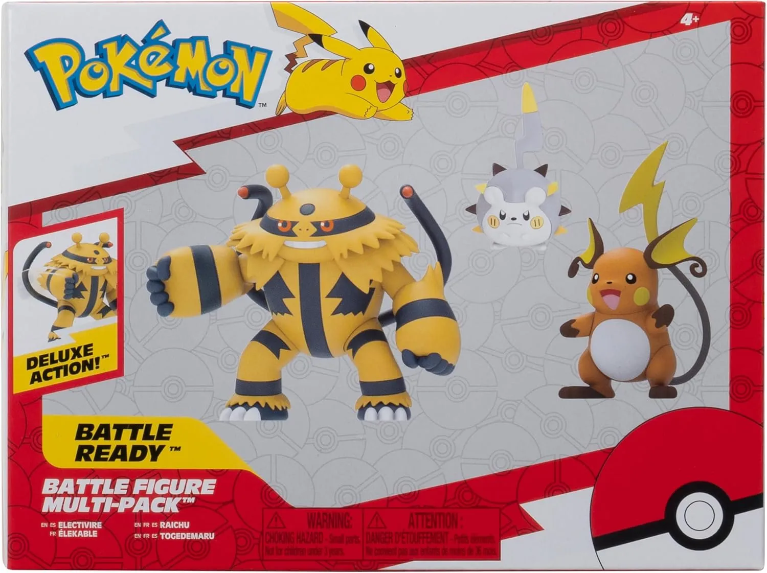 Electivire (Deluxe Action), Raichu y Togedemaru | Jazwares Pack 3 Figuras de Batalla Pokémon - Image 3