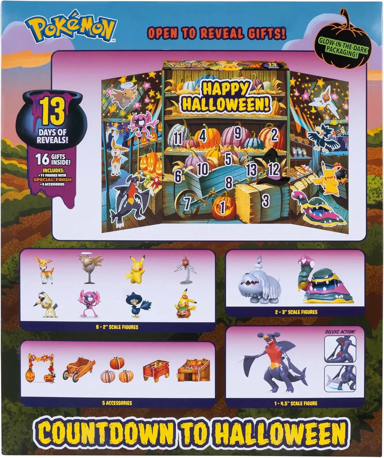 Calendario Halloween | Garchomp y 8 figuras Pokémon (ver. 2025) - Jazwares - Image 4